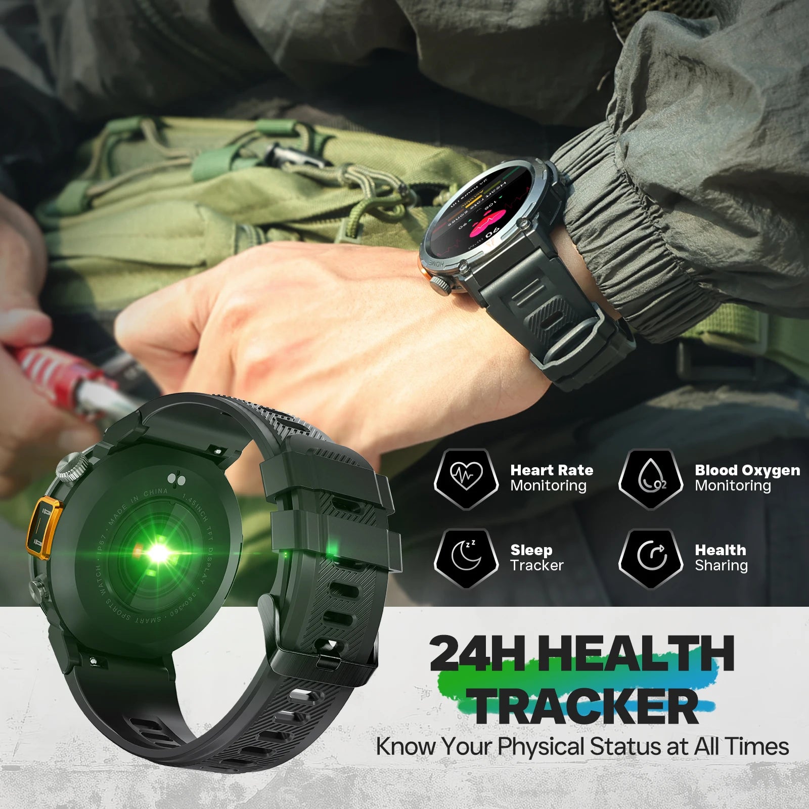EIGIIS KE3 Smart Watch Bluetooth Call Waterproof Health Monitor - Smarsty
