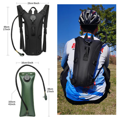 Tactical Water Hydration Pack - Military Class Camel Backpack with 3L Leakproof Water Bladder for Running, Jogging, Cycling - Smarsty