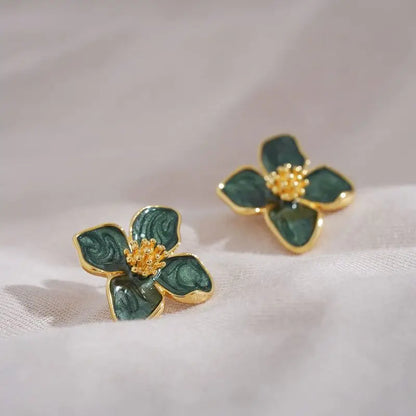Vintage Sweet Flower Stud Earrings For Women Bridal - Smarsty