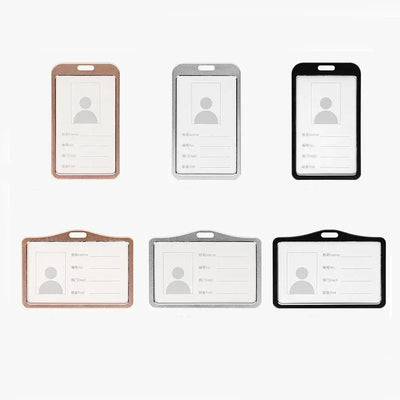 Employee Aluminium Alloy Plastic Credit Card  ID Card Cover Case Work Identity Badge Card Cover Bag Women Men Work Card Holders - Smarsty