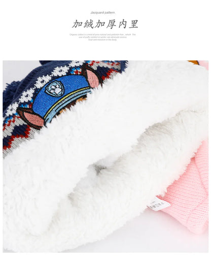 Kids Winter Hat Glove Set Scarf Cartoon Rescue Dogs - Smarsty