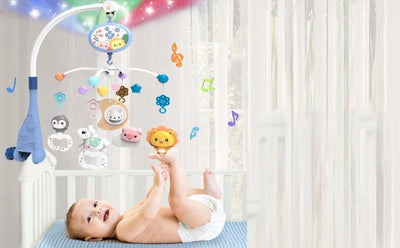 Musical Baby Crib Mobile with Lights Music Projection for Infants Remote Control Crib Toys for Newborn Baby Mobile for Crib Toys - Smarsty