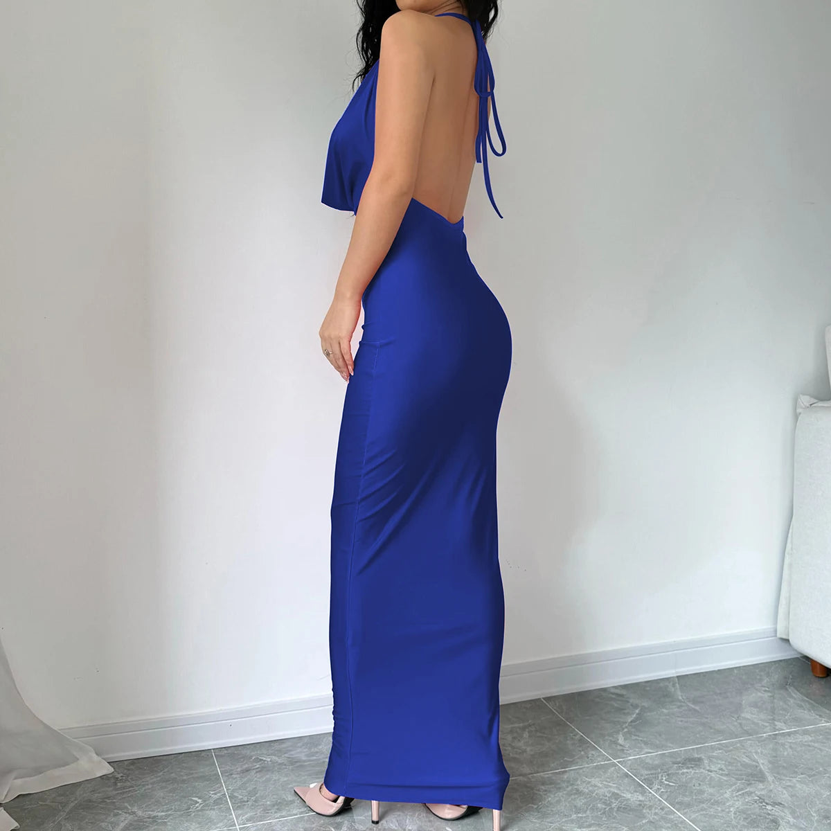 Dulzura Autumn Women Halter Backless Midi Dress For Women Bodycon Sexy Party Elegant Outfits Evening Birthday Clothes Y2K 2024 - Smarsty