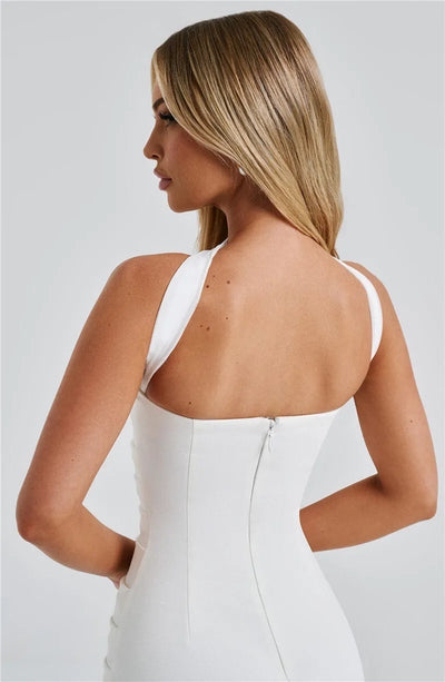 Mozision Scarf Collar Strapless Sexy Maxi Dress For Women Fashion Off-shoulder Backless Bodycon Club Party Long Dress Elegant - Smarsty