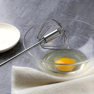 Stainless Steel Egg Beater Durable Semi-Automatic Mixer for Effortless Egg Cream Mixing Stirring and Beating for Kitchen Baking - Smarsty