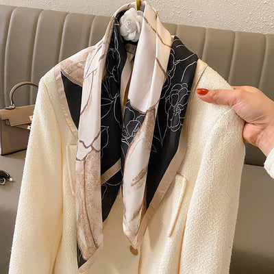 Luxury Silk Square Scarf Soft Satin Neck Hair Tie - Smarsty