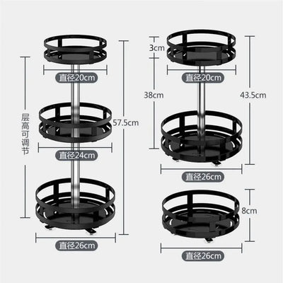 360°Rotation Spice Rack Organizer Jar Cans Non-Skid Storage Tray for Seasonings Kitchen storage rack Kitchen Accessories by Smarsty