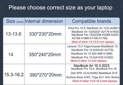 Shockproof Multi Pocket Laptop Sleeve For MacBook Pro - Smarsty