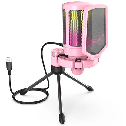FIFINE USB Condenser Gaming Microphone with Pop Filter - Smarsty