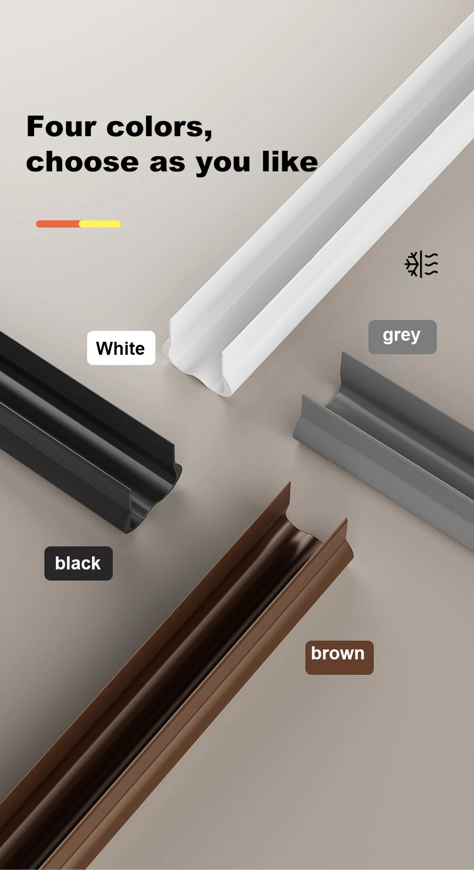 Flexible Door Bottom Sealing Strip Door Gap Soundproofing Wind and Dust Proof Weather Strip Under Door Draft Stopper Tape - Smarsty