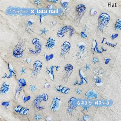 Summer Beach Nail Art Stickers with Ocean Designs - Smarsty