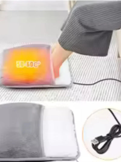 Winter Electric Foot Heating Pad USB Charging Soft Plush Washable Foot Warmer Heater Improve Sleeping Household Foot Warming Mat - Smarsty