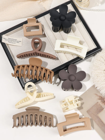 Neutral Color Large Matte Hair Claw Clips Strong Hold - Smarsty