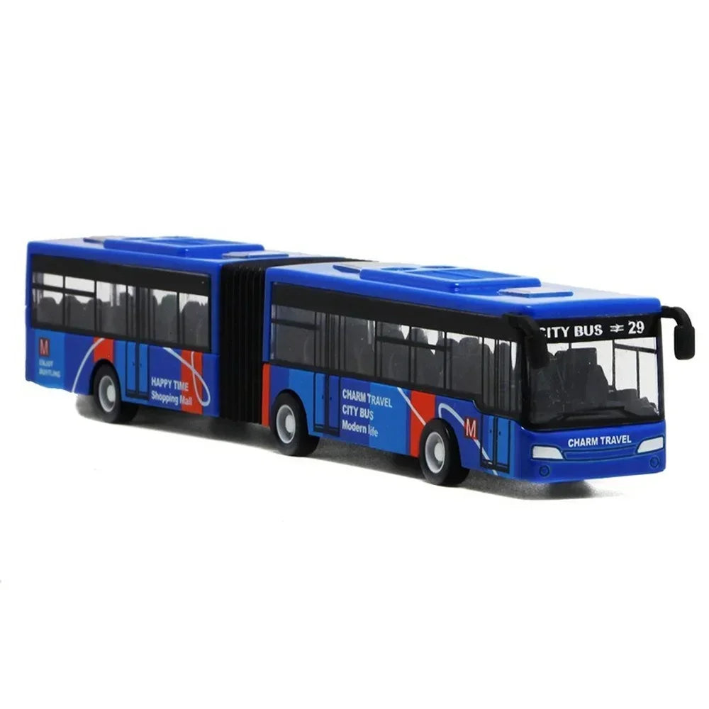 1:64 Alloy City Bus Model Vehicles City Express Bus Double Buses Diecast Vehicles Toys Funny Pull Back Car Children Kids Gifts by Smarsty
