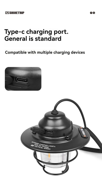 Shine Trip Outdoor Retro Smalldroplight, Campsite Lamp, Atmosphere Lamp, USB Charging Tent Light, LED Camping Hangling Lamp by Smarsty