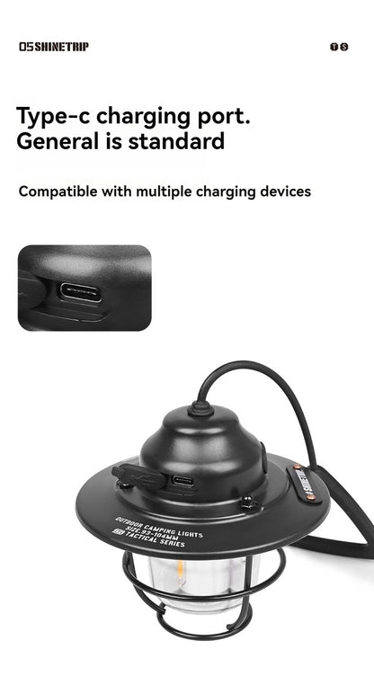 Shine Trip Outdoor Retro Smalldroplight, Campsite Lamp, Atmosphere Lamp, USB Charging Tent Light, LED Camping Hangling Lamp by Smarsty