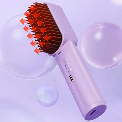 Cordless Hair Straightener Brush with Anti-Scald Feature - Smarsty