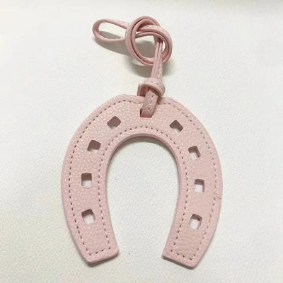 10 Colors Women and Girls PU Leather Horse Hoof Horseshoe Keychain Handbag Holder Charm Bag Purse Accessories for Handbags - Smarsty