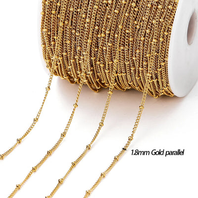 No Fade 2M Gold Stainless Steel Beaded Chain Durable - Smarsty