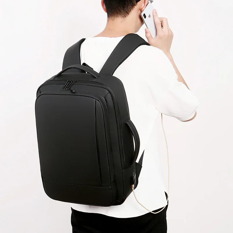 1Pcs Expandable Travel Backpack, Business casual men's backpack,with USB charging,waterproof fabric,suitable for daily commuting - Smarsty