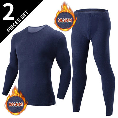 2/4 Pcs Men's Solid Color Simple Autumn And Winter Thermal Underwear Comfortable And Casual Bottoming Underwear Teenagers Pajama - Smarsty