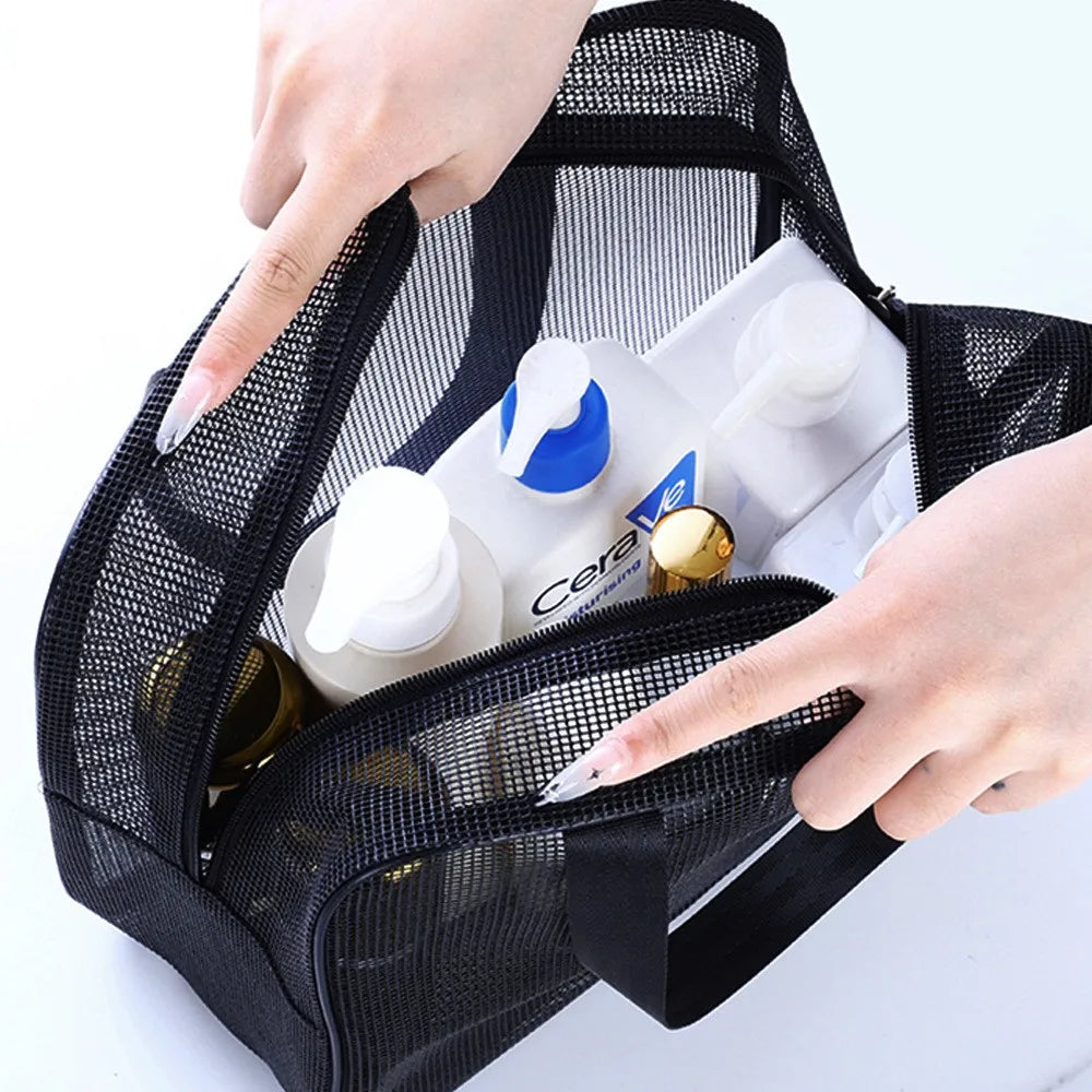 Mesh Shower Caddy Tote Bag Cosmetic Storage Organizer Large - Smarsty