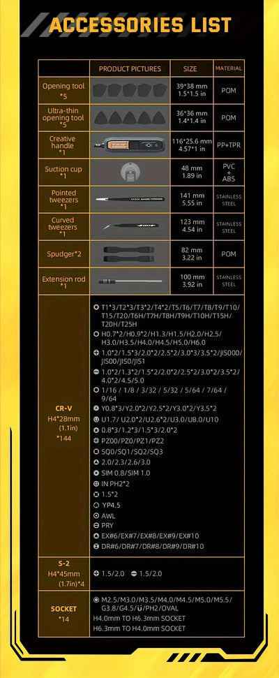 180 in 1 Precision Manual  Multifunctional Screwdriver Set Magnetic Phillips Bits Mobile iPhone & PC & Glasses Repair Tool Gift - Smarsty