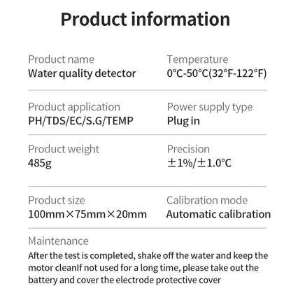 Tuya WiFi 5 in 1 Water Quality Monitor for Aquariums - Smarsty