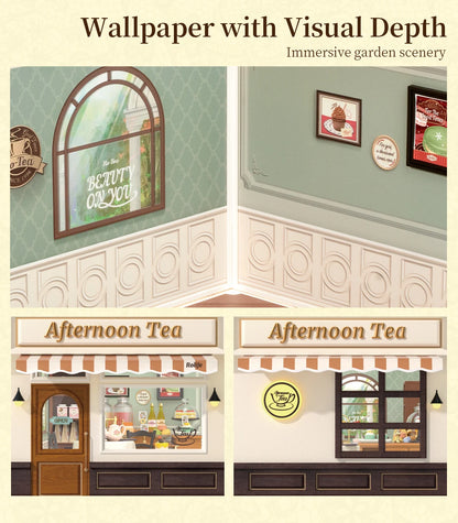 Robotime Rolife Super Creator Series Plastic Dollhouse Building Blocks for Kids Yum Burgers Leisurely Cheers Bar Sweet Sips Tea