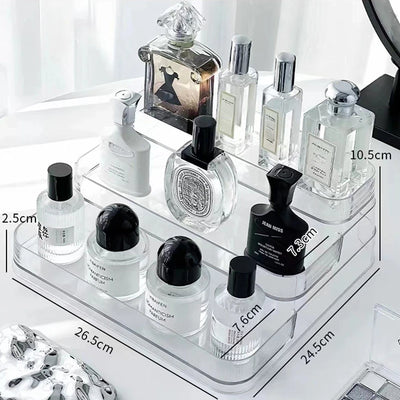 3 Tier Desktop Perfume Shelf PET Cosmetic Organizer Perfume Storage Rack Doll Display Stand Kitchen Seasoning Organizer by Smarsty