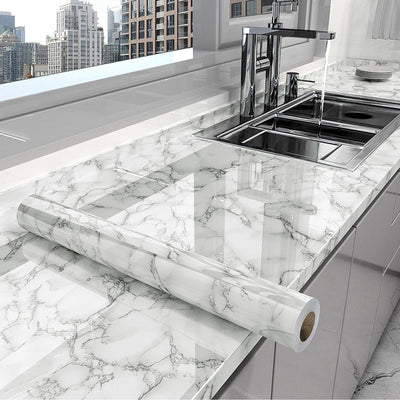Marble Waterproof Kitchen Wallpaper Easy Peel and Stick - Smarsty