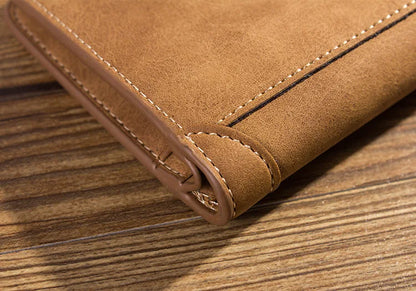 New Men Wallets Credit Card/ID Holder Vintage Brand Male Wallet High Quality PU Leather Photo Holder Foldable Short Men Purse - Smarsty