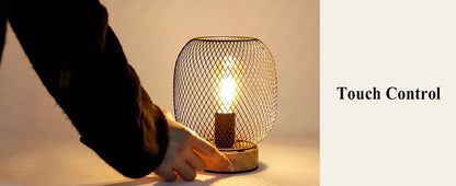 Dimmable Touch Bedside Table Lamp Metal Rechargeable Battery Powered with LED Bulb for Weddings Patio for Indoors Outdoors