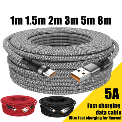 USB TYPE C Cable 5A Super Fast Charge Cable for iPhone 15 16 17 Full range Huawei Samsung oppo oneplus Universal USB C Extension - Smarsty
