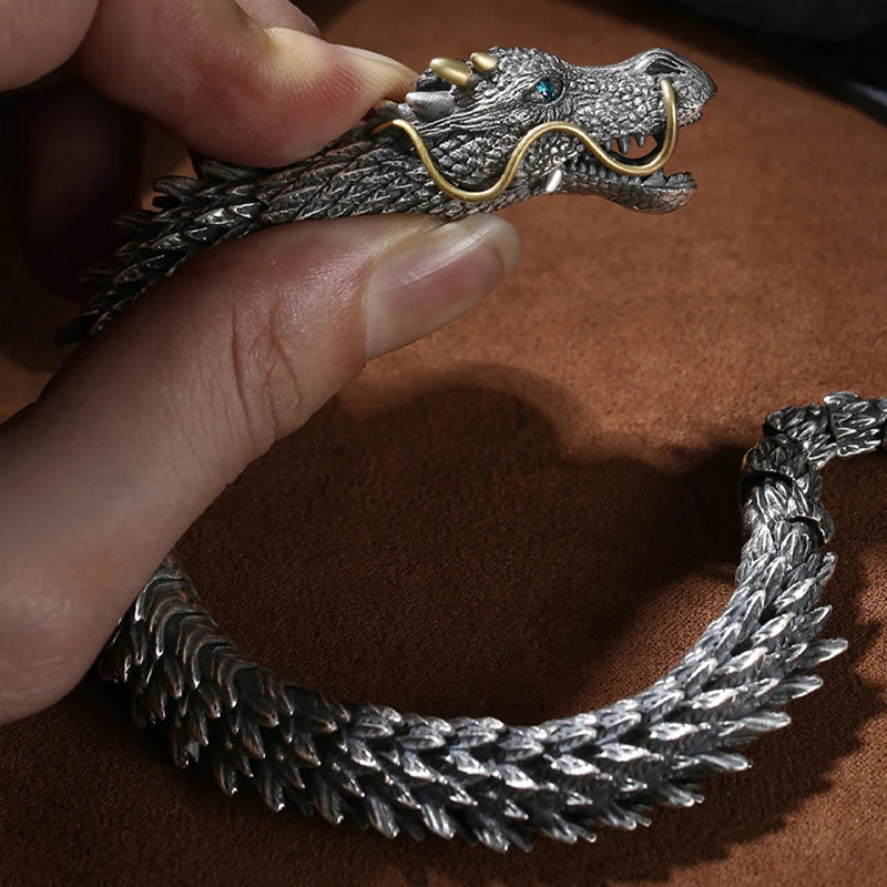 Tibetan Dragon Bracelet for Men and Women Lucky Amulet - Smarsty