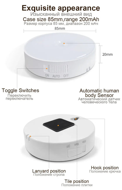 Motion Sensor LED Night Light USB Rechargeable for Cabinets - Smarsty
