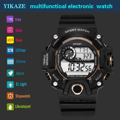Men's Sports Electronic Wristwatch with Waterproof Design - Smarsty