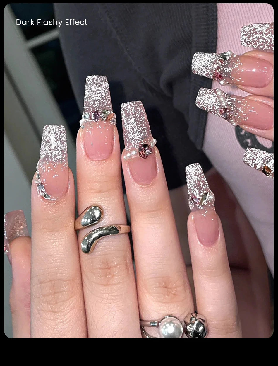 UR Sugar Silver Reflective Nail Gel Polish Sparkle Effect - Smarsty