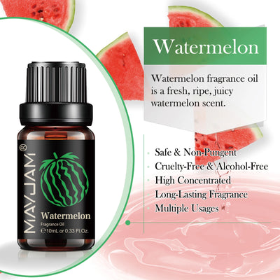 MAYJAM Fruit Essential Oil 10ml Cherry Banana Papaya Grape Litchi Guava Kiwifruit Pear Fig Fragrance Oil for Diffuser Candle - Smarsty
