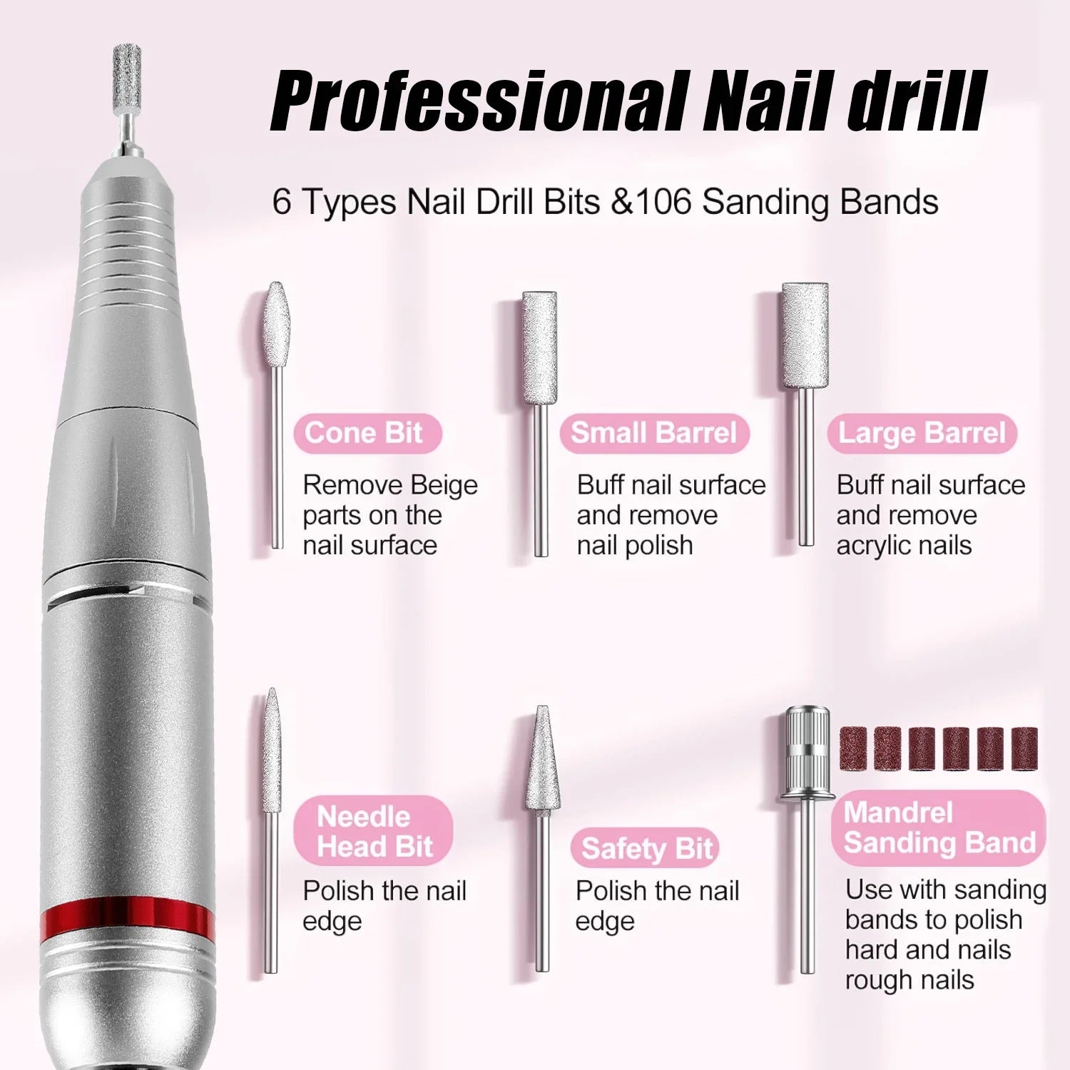 45000 RPM Electric Nail Drill With HD Display - Smarsty