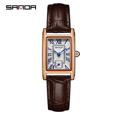 SANDA 1116 Women's Luxury Quartz Watch with Leather Strap - Smarsty