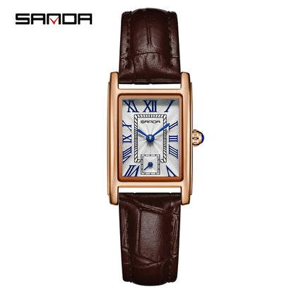SANDA 1116 Women's Luxury Quartz Watch with Leather Strap - Smarsty