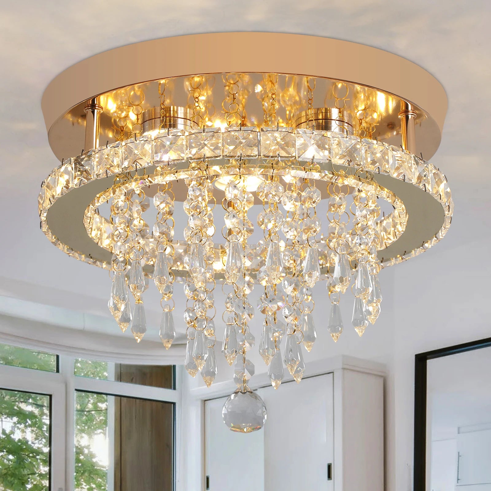 VETRULUS Luxury Crystal Chandelier Lustre Design Gold Modern Led Ceiling Light  Living Room Bedroom Hanging Lamp LightingFixture
