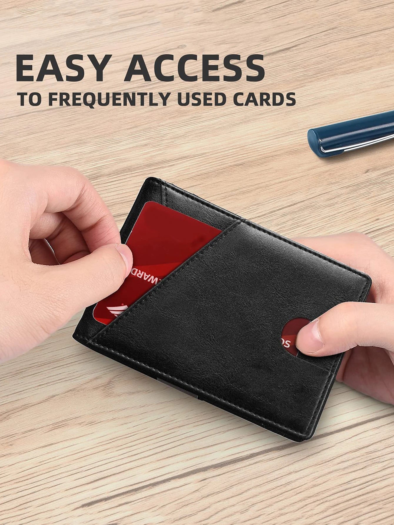 Minimalist men's wallet RFID anti-theft brush double fold cross front pocket portable card holder 12 card multifunctional wallet - Smarsty