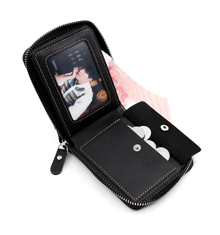 New Men Zipper Wallets Short Card Holder Vintage Male Wallet High Quality PU Leather Classic Coin Pocket Wallet For Boys - Smarsty