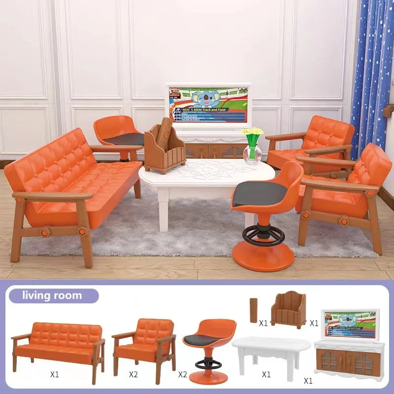 Original Toys Miniature Items Furniture Family Toys Dollhouse LivingRoom Bathroom Kitchen Set Pretend Creative Ideas Kids Toys by Smarsty