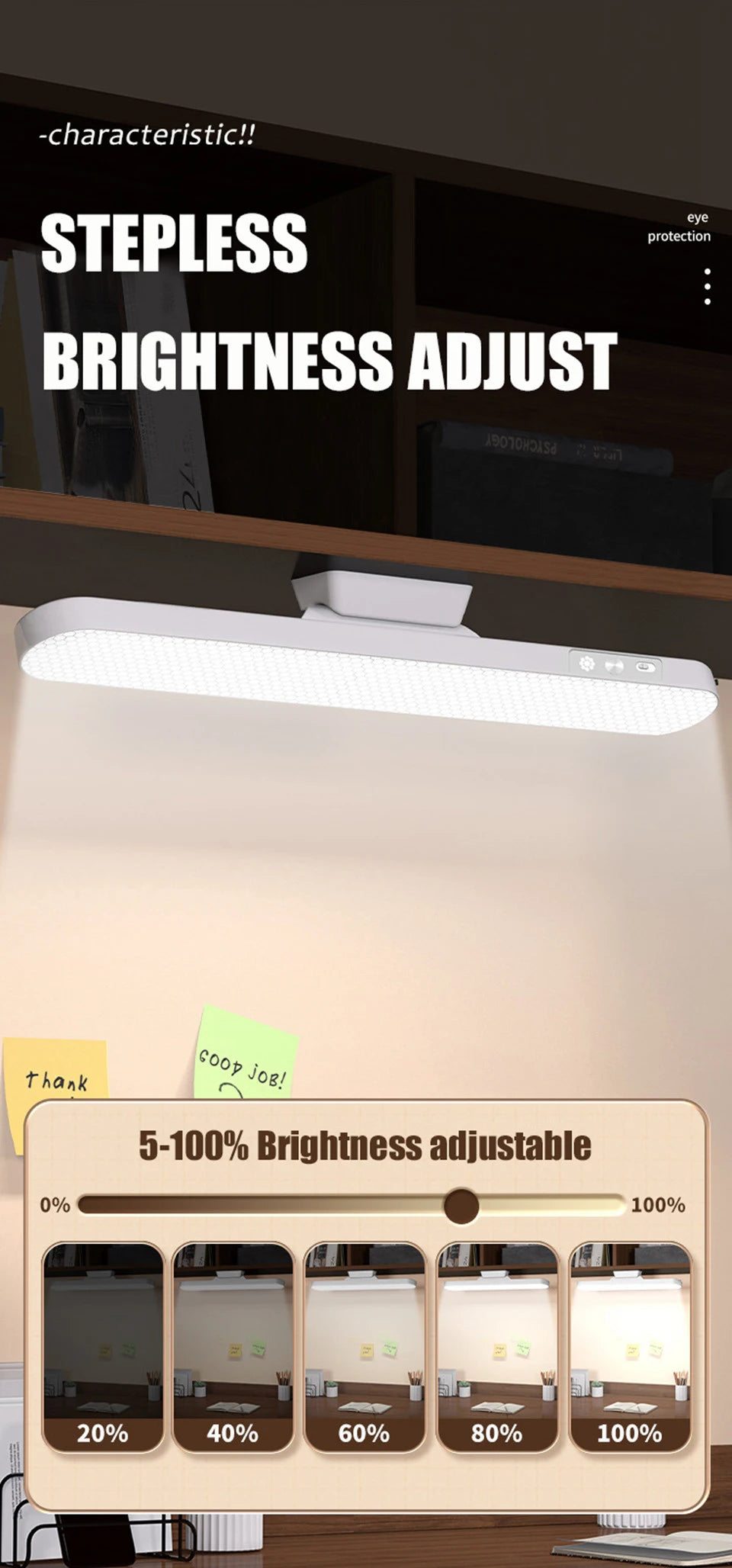 LED Desk Lamp with Magnetic Base and Dimmable Light - Smarsty