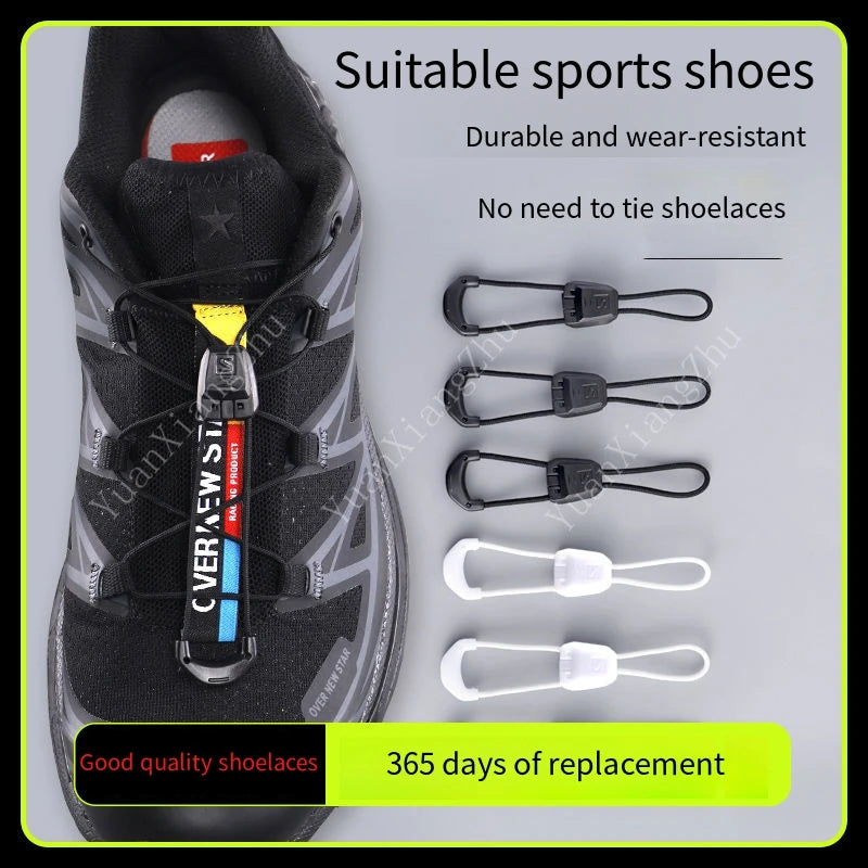 New No tie Shoe laces Round Tennis Laces Without ties Adult Kids Quality Running Sneakers Shoelaces Black White Shoes Accesories - Smarsty