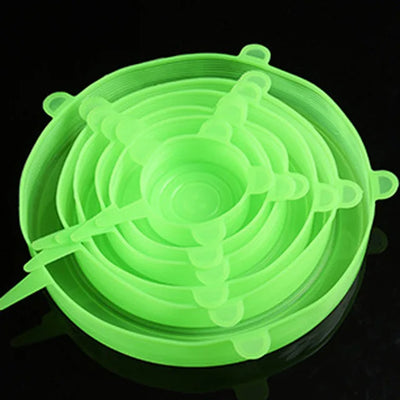 6 Pcs Silicone Cover Stretch Lids for Kitchen Microwave Food Covers Bowl Caps Elastic Silicone Lid Cap Universal Adaptable Lids by Smarsty