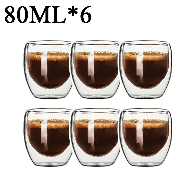 Double Wall Borosilicate Glass Mug Set for Hot Drinks - Smarsty